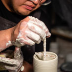 Jaejun Lee at work in his studio 2019